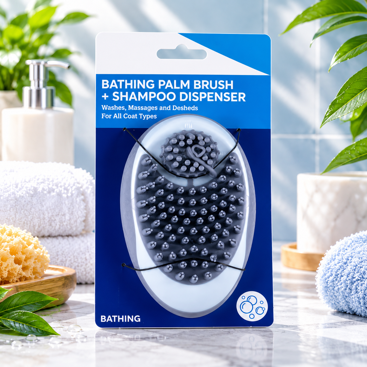 DreamNest Shampoo Dispensing Bath Brush
