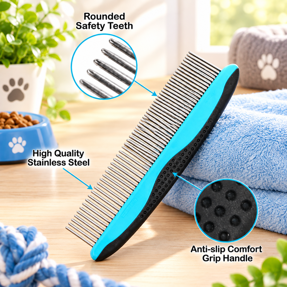 DreamNest Dual Size Pet Comb Set